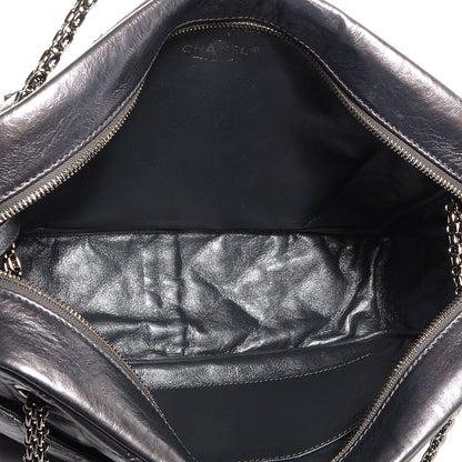Chanel Metallic Aged Calfskin Quilted Large Reissue Camera Case Silver 5 of 7