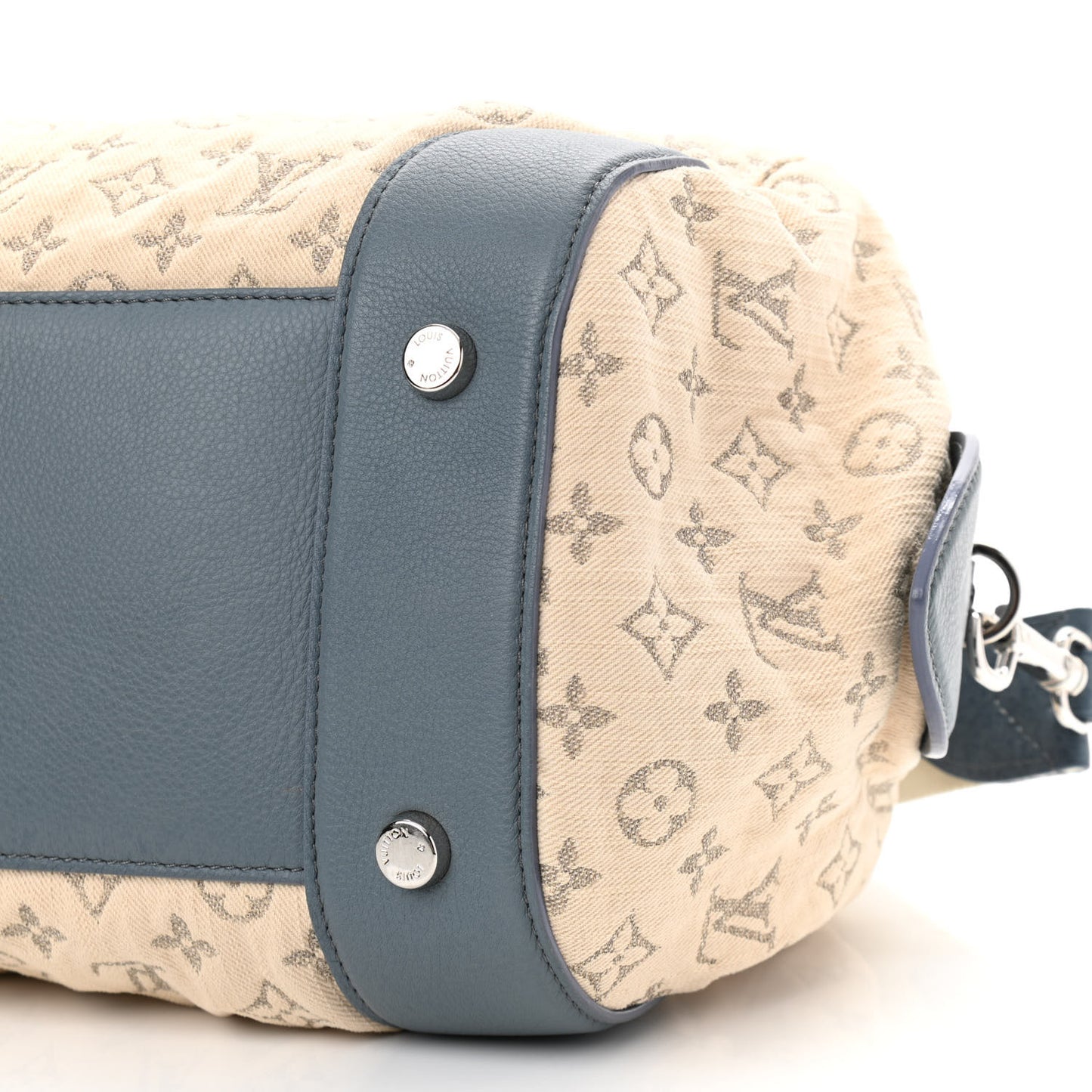 Monogram Denim Speedy Round Blue