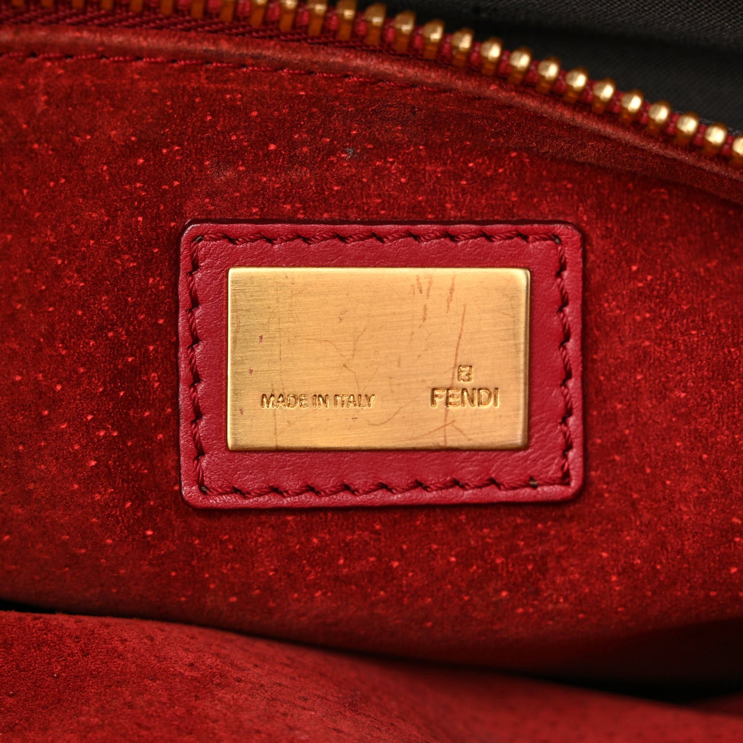 Vitello Suede Medium Peekaboo Iconic Satchel Rubino Peonia
