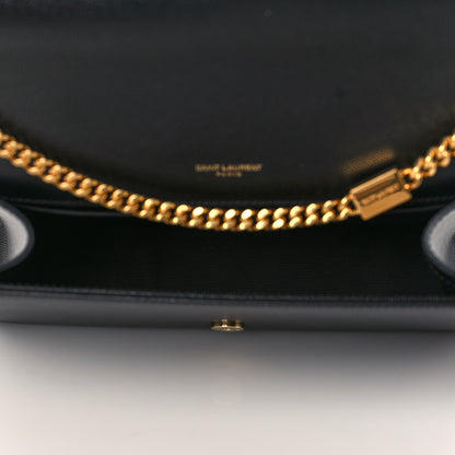 Saint Laurent Grain De Poudre Medium Classic Monogram Kate Satchel Black 5 of 9