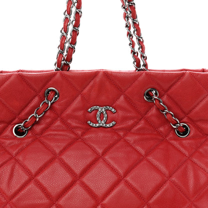 Chanel Caviar Quilted Large Cells Shopping Tote Red 8 of 11