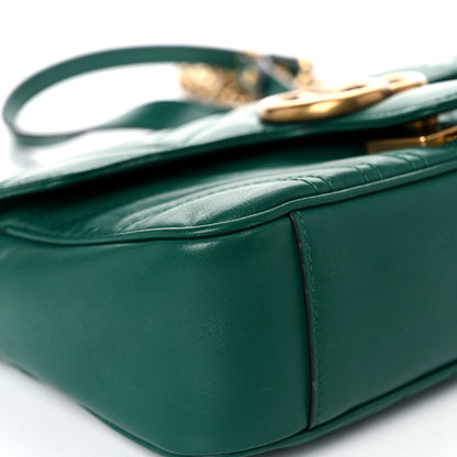 Gucci Calfskin Matelasse Mini GG Marmont Shoulder Bag Emerald Green 9 of 18