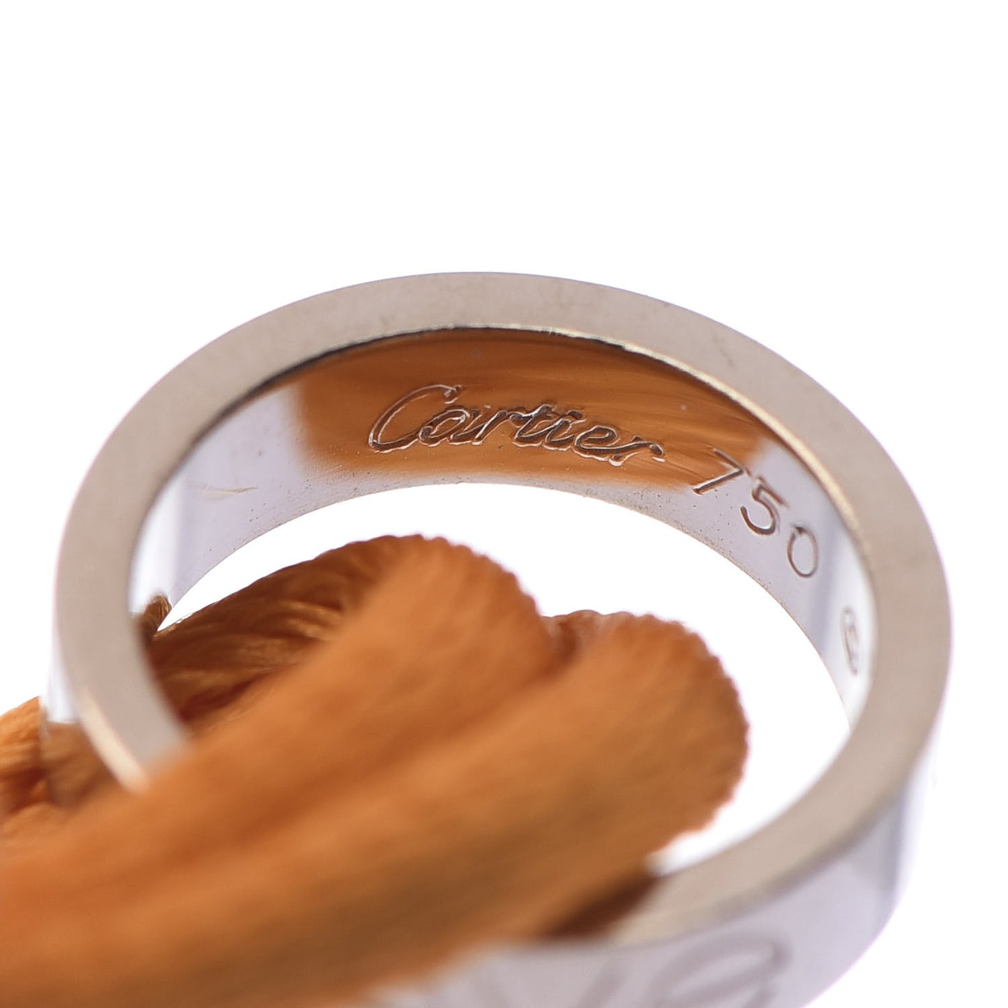 18K White Gold LOVE Adjustable Cord Bracelet Orange