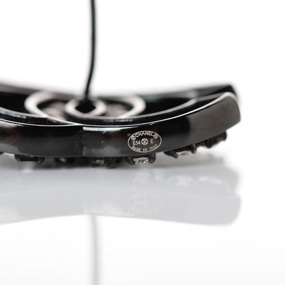 Chanel Crystal CC Earrings Black Silver 4 of 6