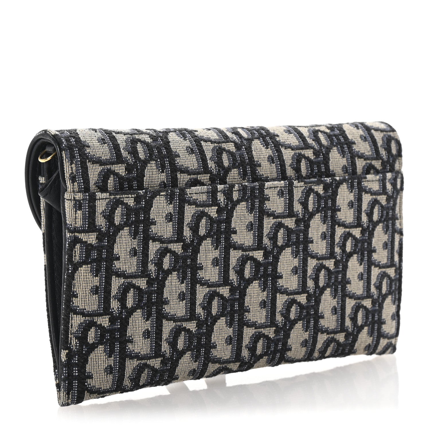 Christian Dior Oblique Saddle Chain Long Wallet Blue 4 of 9