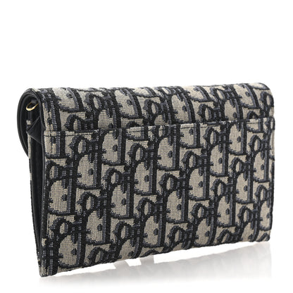 Christian Dior Oblique Saddle Chain Long Wallet Blue 4 of 9