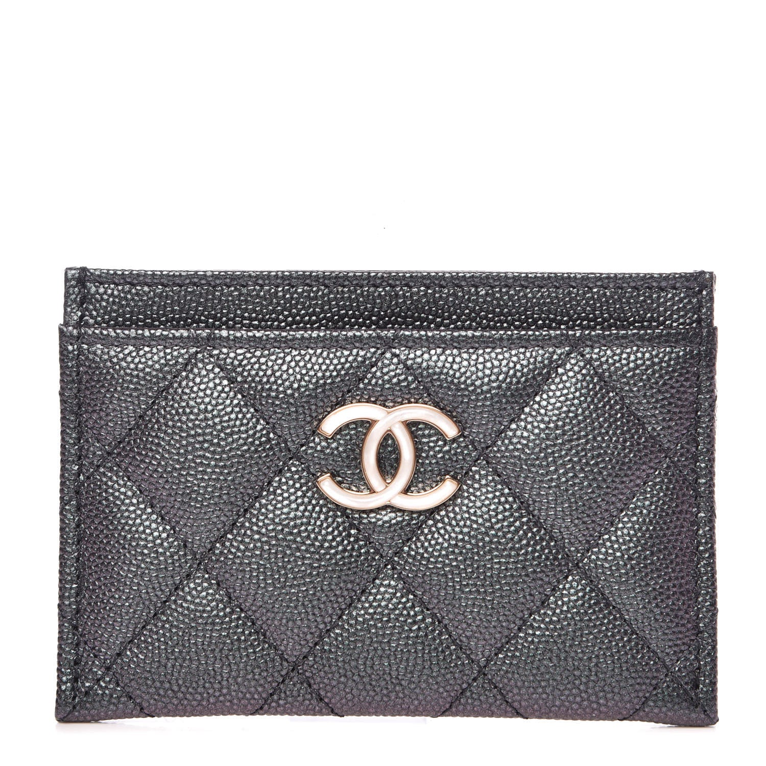 Chanel Iridescent Caviar Quilted Card Holder Black 1 of 10