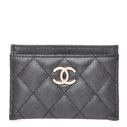 Chanel Iridescent Caviar Quilted Card Holder Black 1 of 10