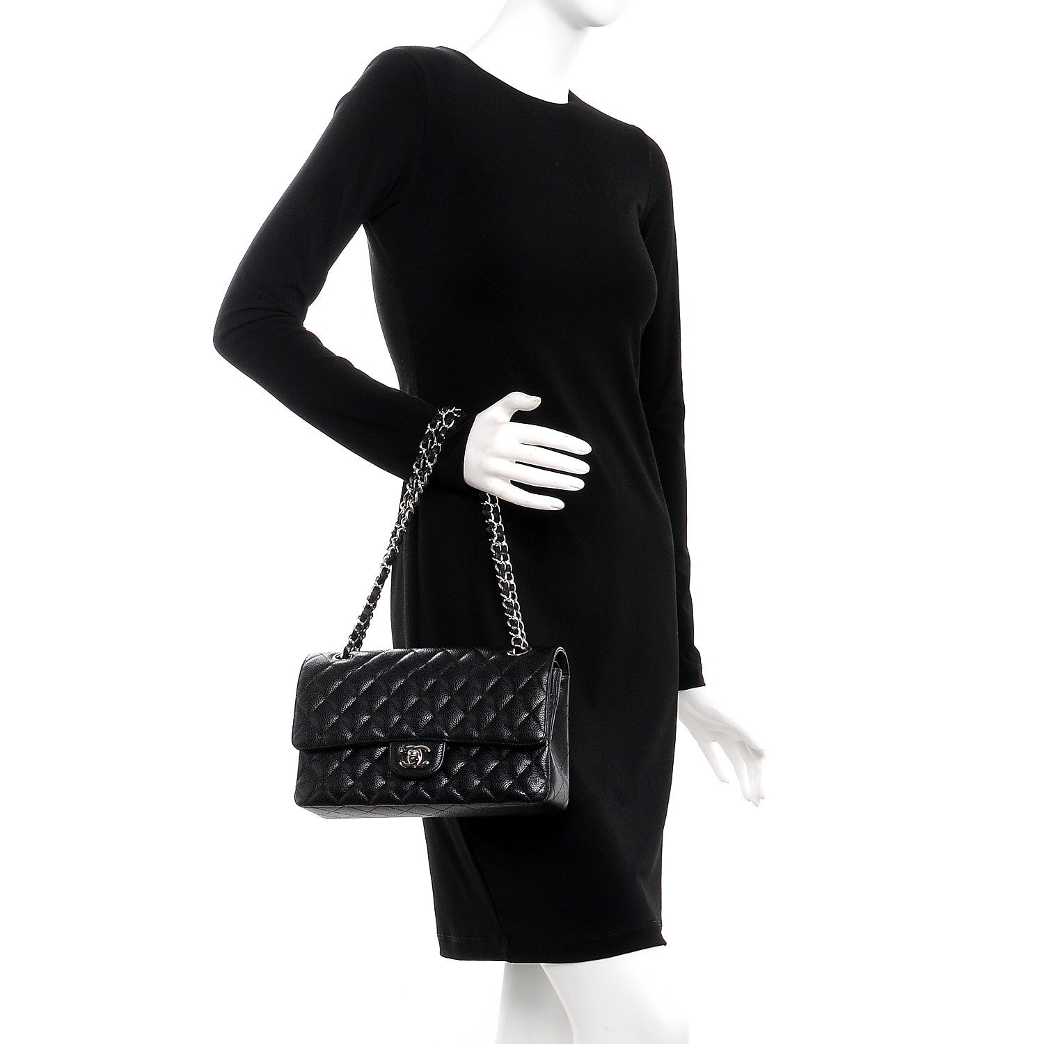 Chanel Caviar Quilted Medium Double Flap Black 3 of 9