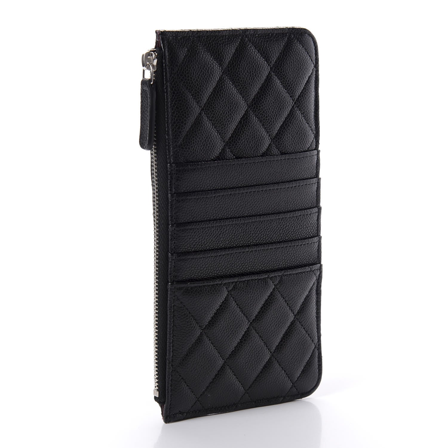 Chanel Caviar Quilted Classic Flat Wallet Pouch Black 3 of 8