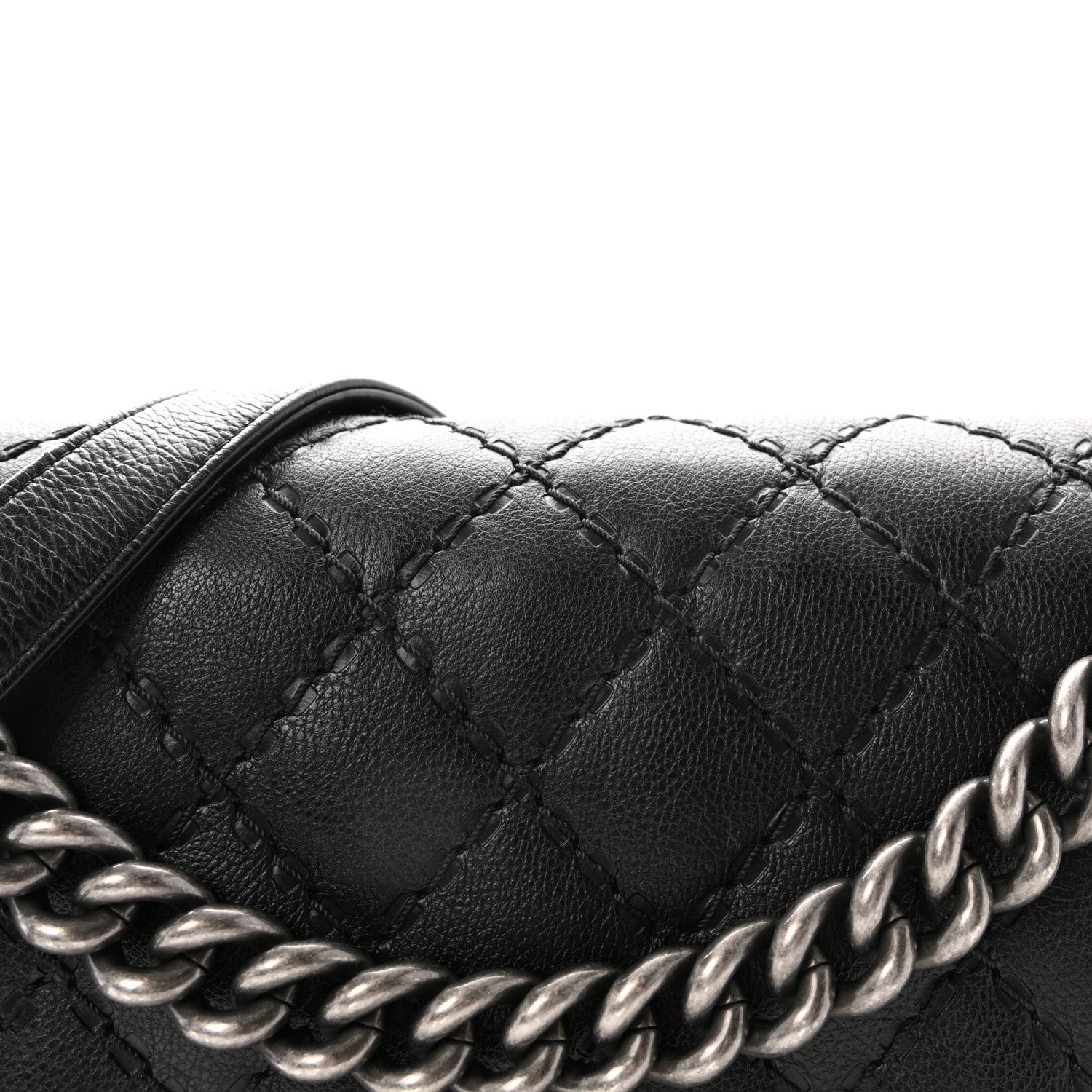 Chanel Calfskin Quilted Double Stitch New Medium Boy Flap Black 8 of 10