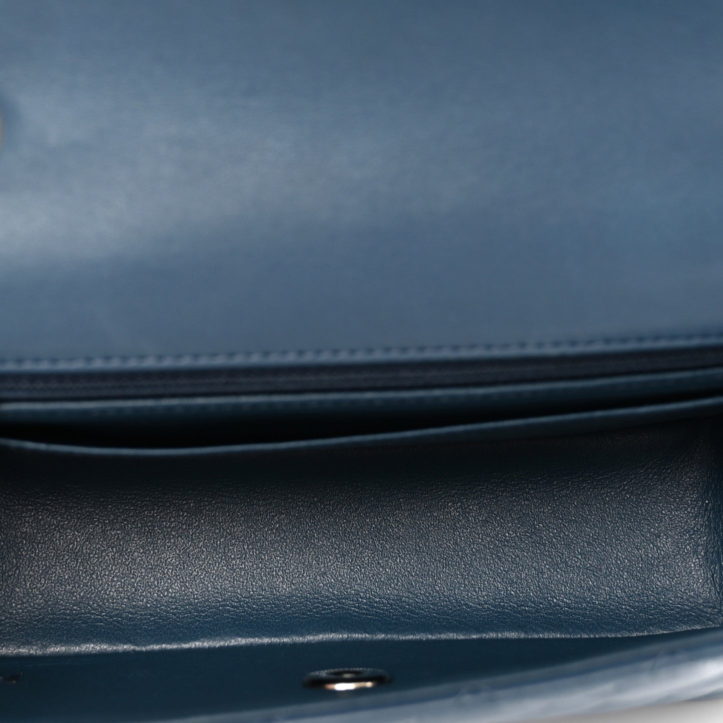 Lambskin Quilted Mini Rectangular Flap Dark Blue