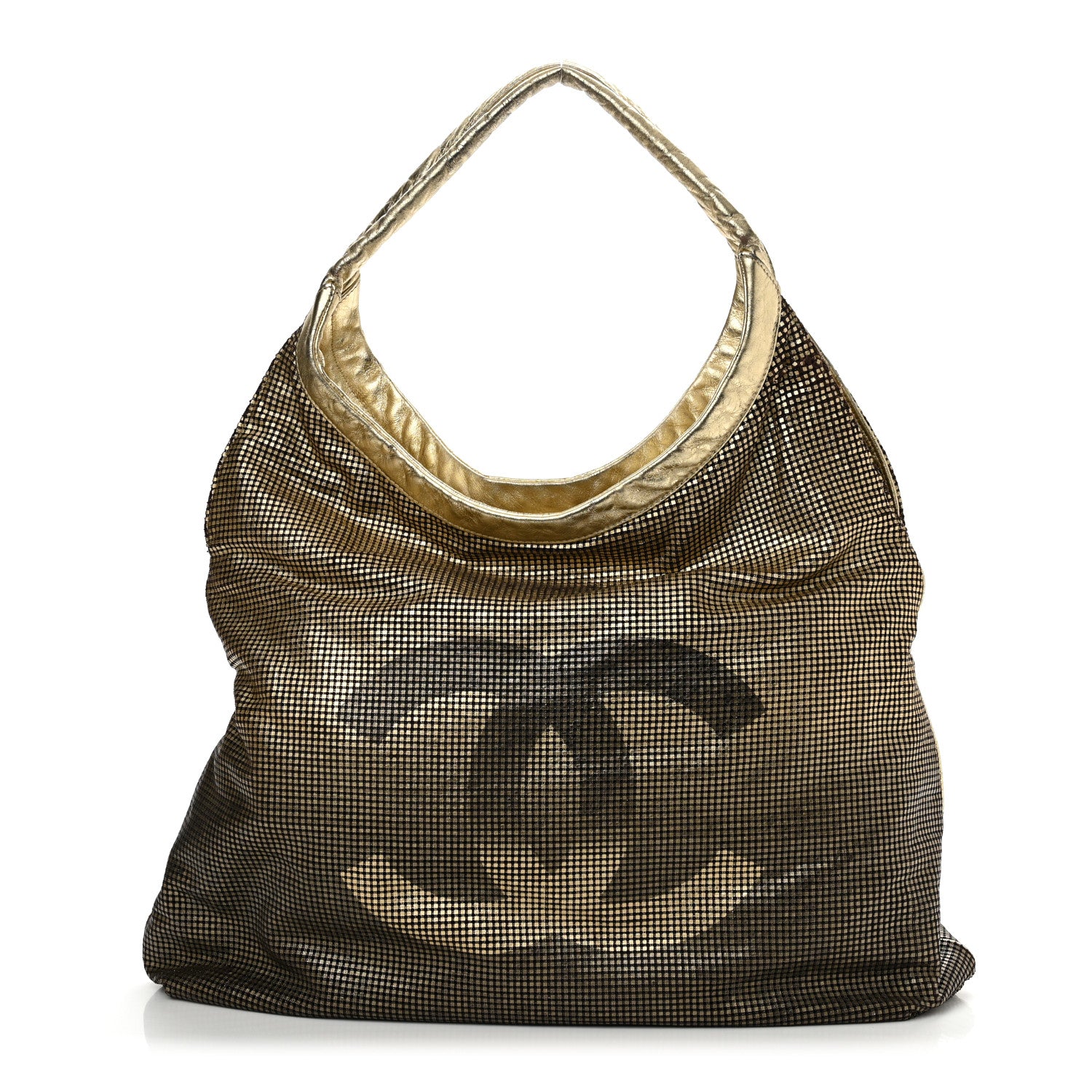 Chanel Metallic Perforated Lambskin Hollywood Hobo Gold 1 of 12
