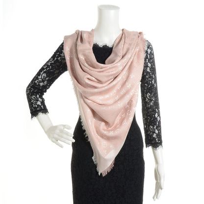 Louis Vuitton Wool Silk Monogram Shawl Natural 2 of 5