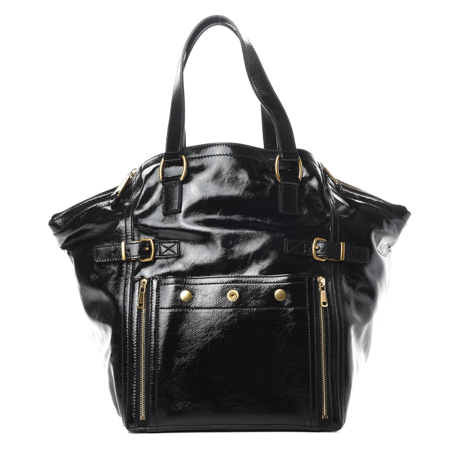 Saint Laurent Patent Large Downtown Tote Black 1 of 13