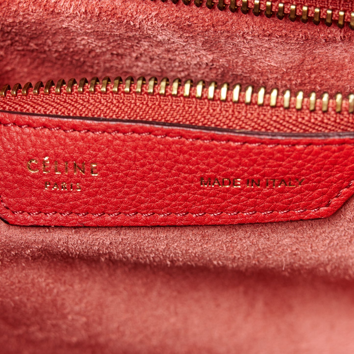 Drummed Calfskin Micro Luggage Red