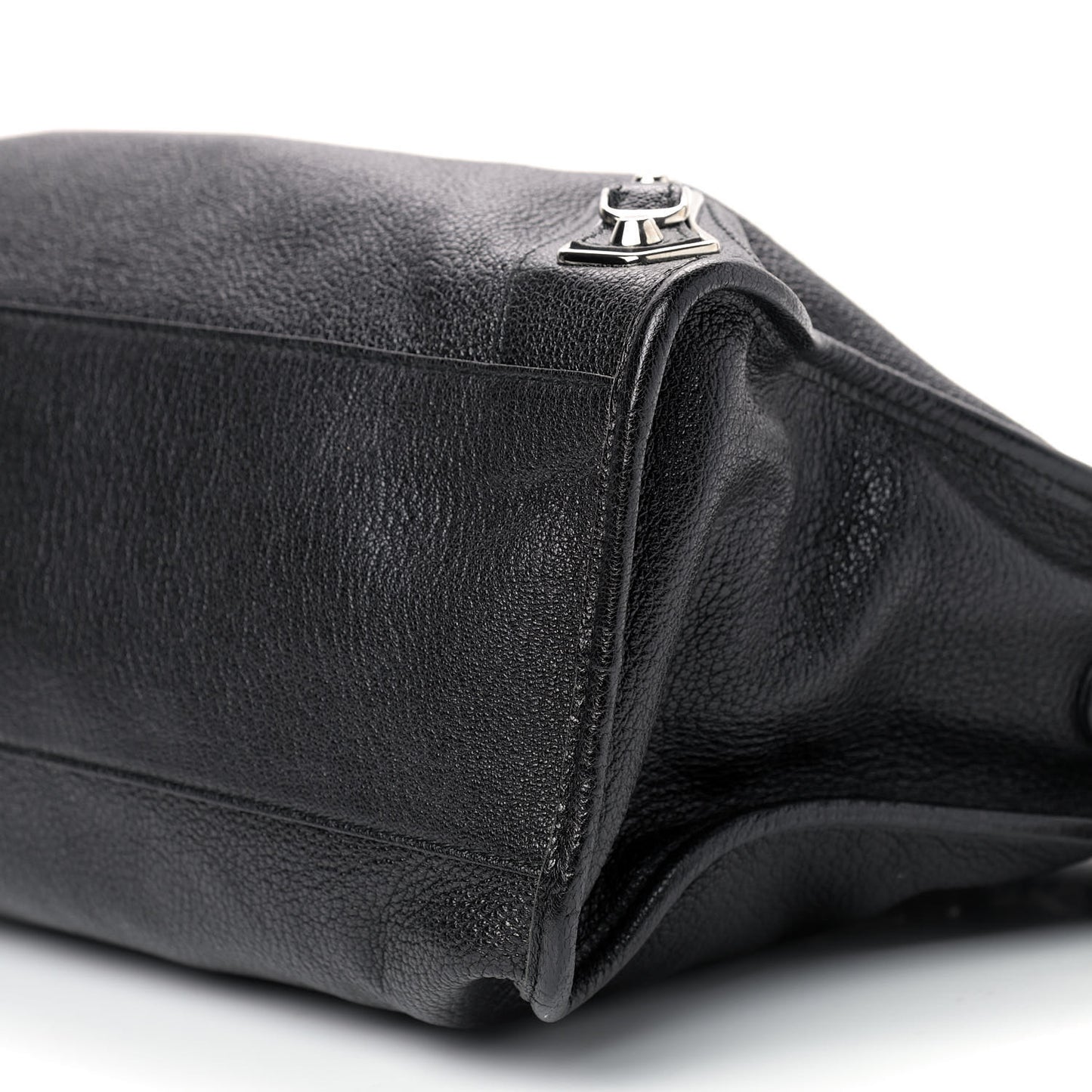 Chevre Silver Metallic Edge Hardware City Black