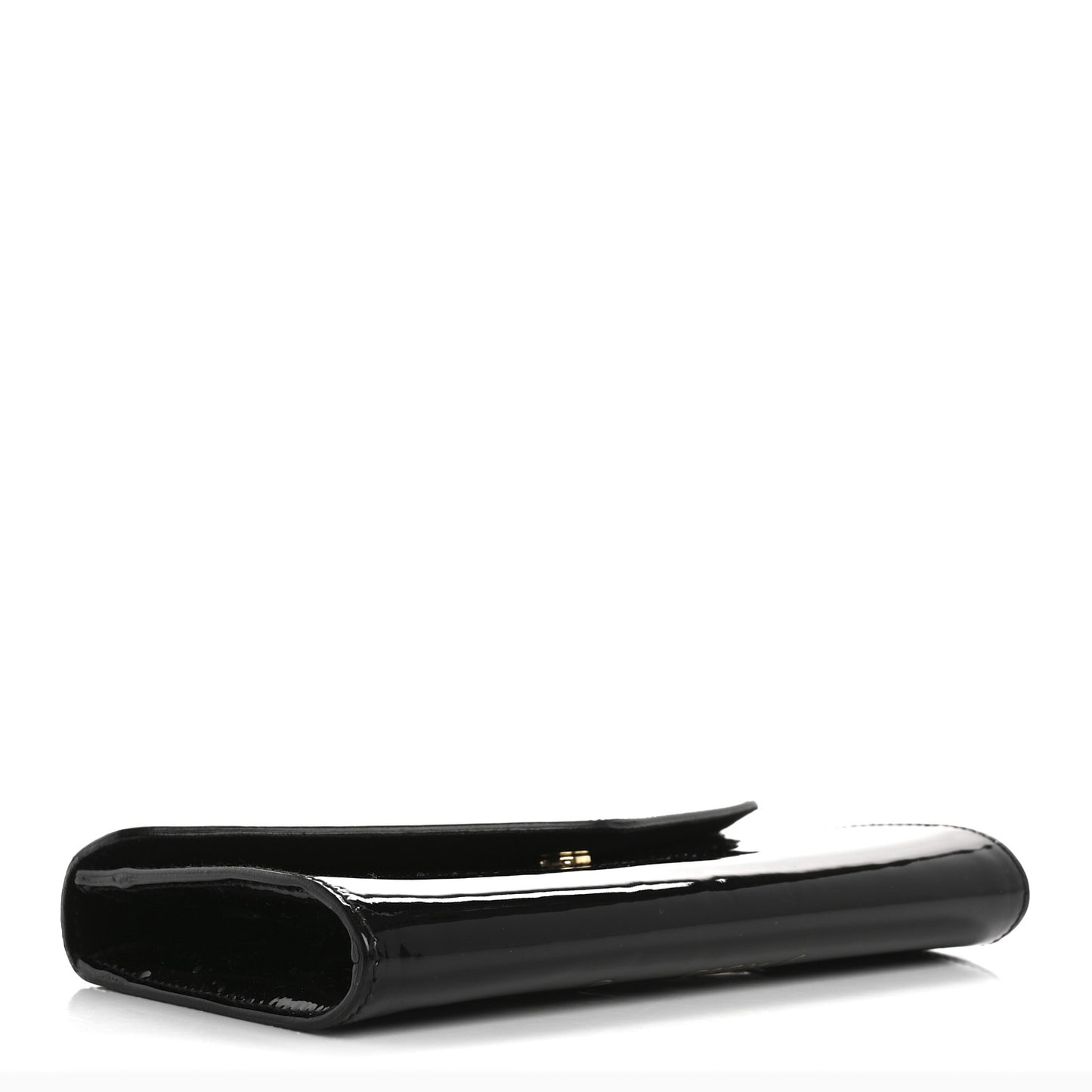 Patent Y-Mail Zip Around Wallet Black