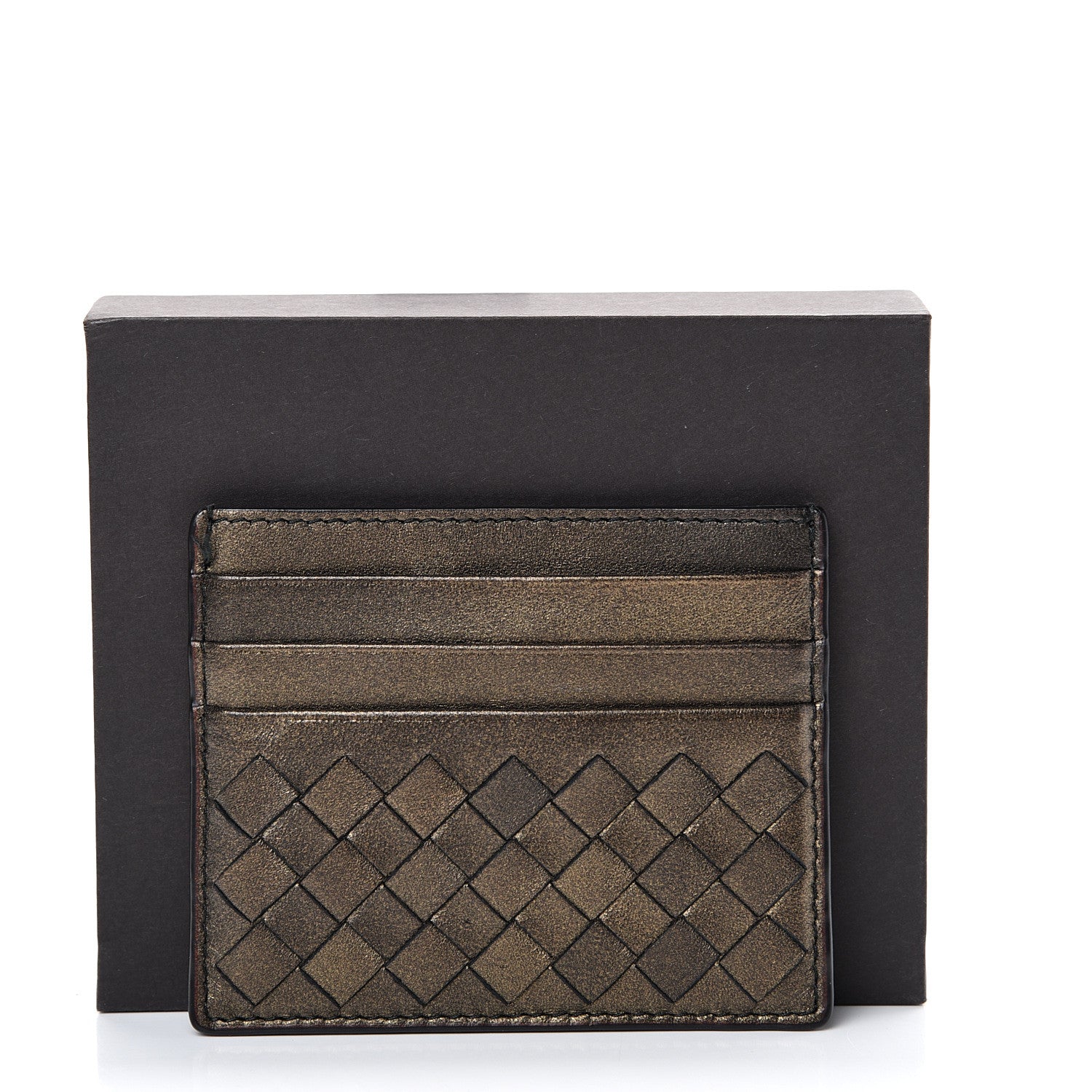 Bottega Veneta Nappa Intrecciato Card Case Dark Gold 7 of 7