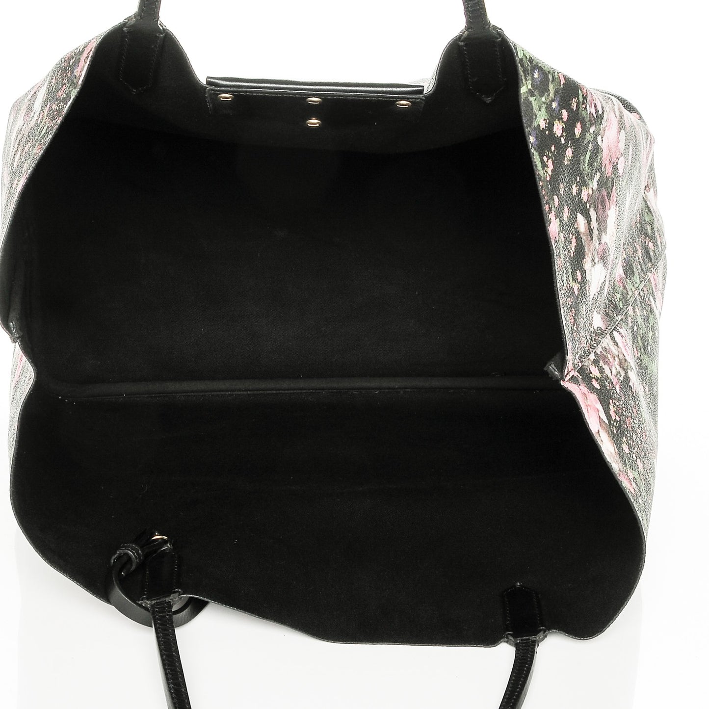 Coated Canvas Roses Camouflage Print Large Antigona Tote Black