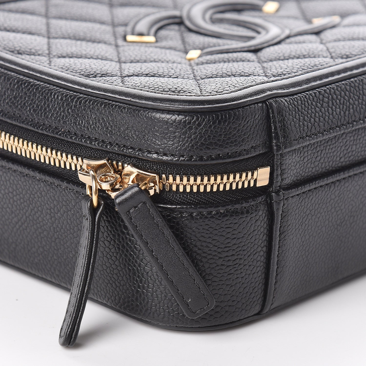 Chanel Caviar Quilted Medium CC Filigree Vanity Case Black 10 of 12