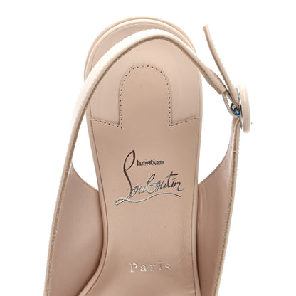 Christian Louboutin Patent So Jane Sling 55 Pump 38.5 Leche 7 of 8