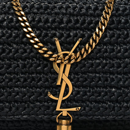 Saint Laurent Raffia Monogram Tassel Kate 99 Black 8 of 10