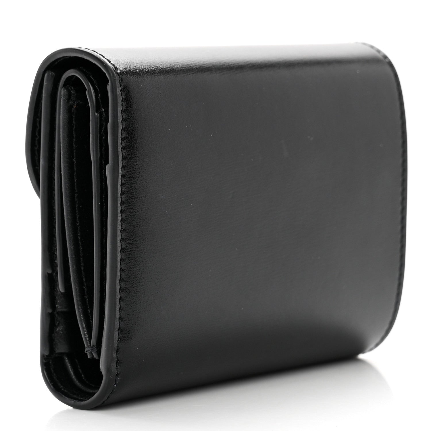 Celine Shiny Smooth Lambskin Small Triomphe Wallet Black 3 of 7