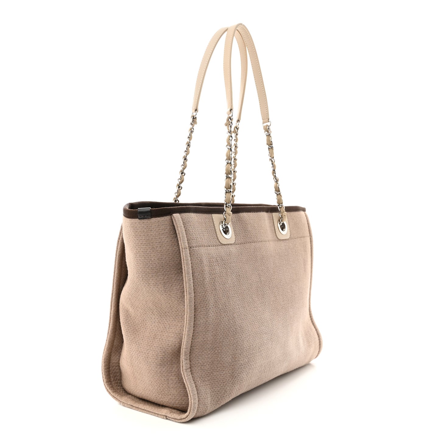 Canvas Small Deauville Tote Beige Brown