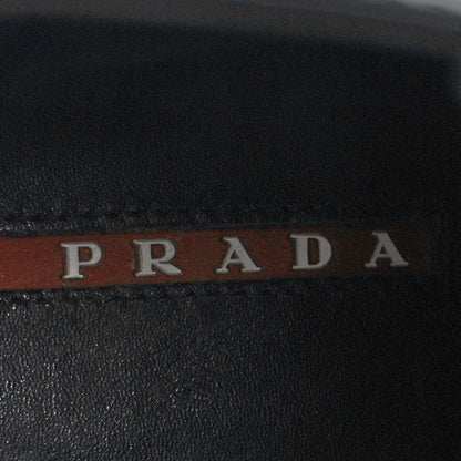 Prada Spazzolato Brogue Perforated Womens Wingtip Combat Boots 38.5 Black 7 of 7