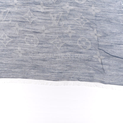 Louis Vuitton Wool Cotton Silk Daily Monogram Stole Denim 3 of 3