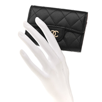 Chanel Caviar Quilted Classic 4 Key Holder Wallet Black 2 of 9