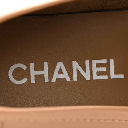 Chanel Calfskin CC Platform Loafers 39.5 Beige 7 of 11