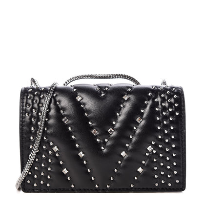 MCM Lambskin Diamond Disco Mini Flap Crossbody Bag Black 1 of 10