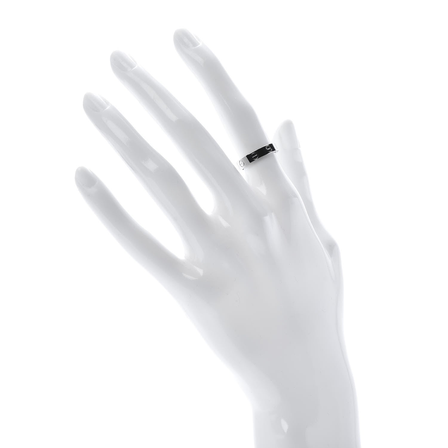 Cartier 18K White Gold 3.5mm LOVE Wedding Band Ring 48 4.5 2 of 5