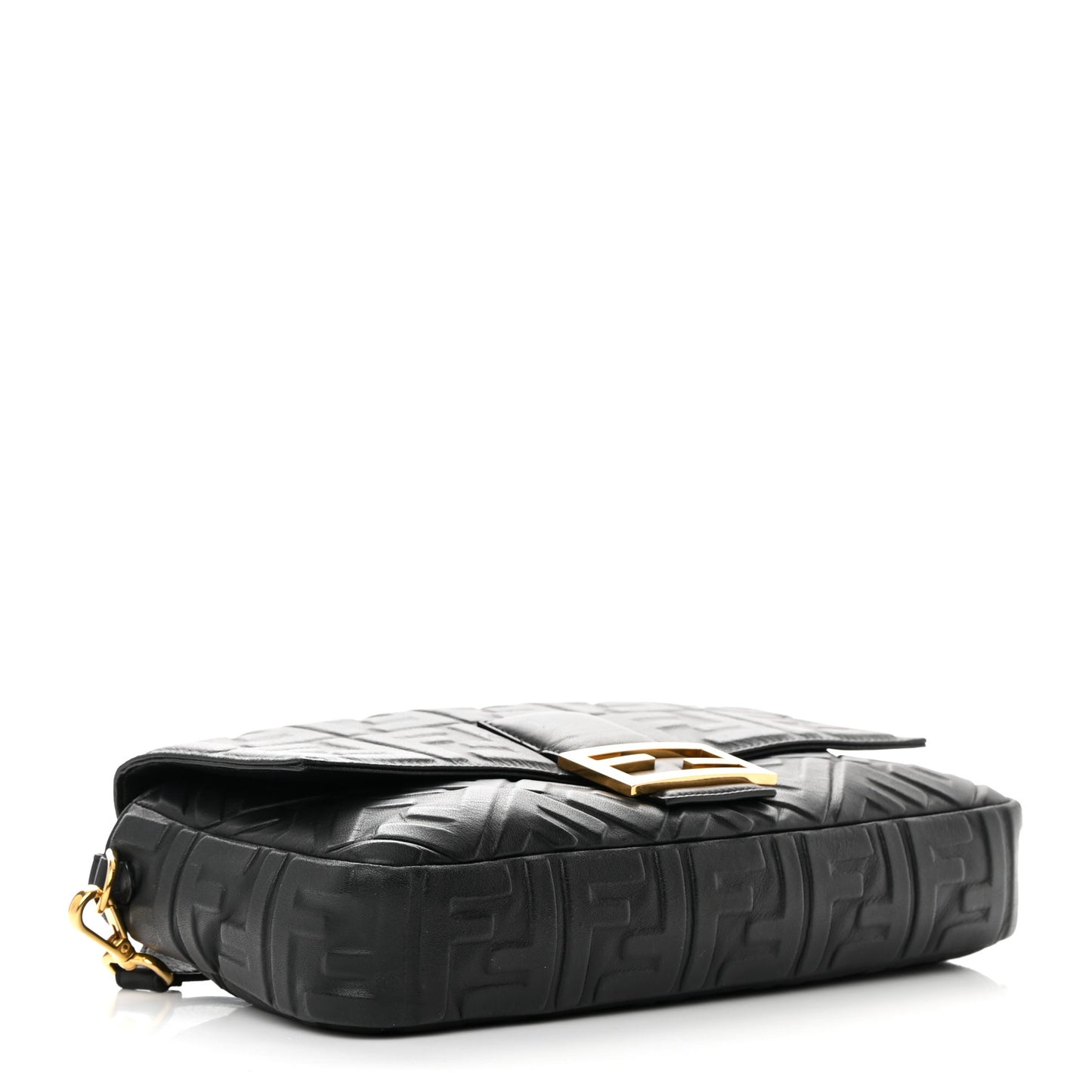 Nappa FF 1974 Embossed Large Baguette Black
