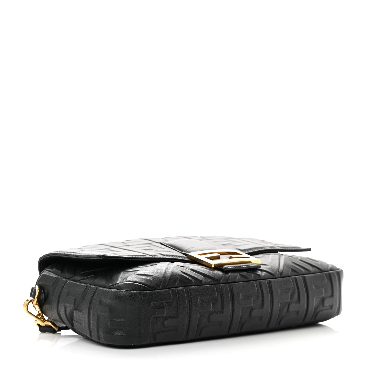 Fendi Nappa FF 1974 Embossed Large Baguette Black 4 of 11