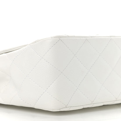 Chanel Caviar Quilted Jumbo Single Flap White 9 of 11