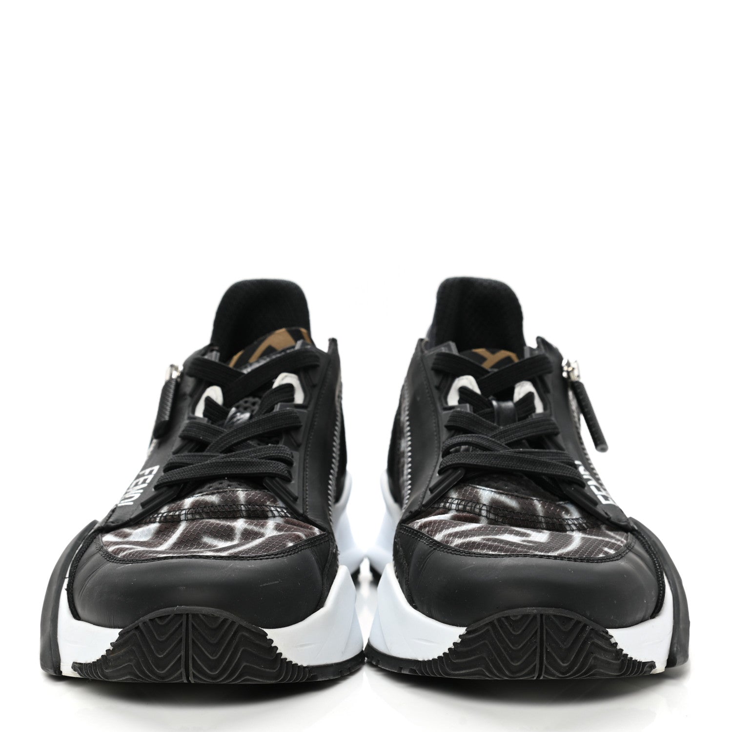 Fendi X SARAH COLEMAN Nylon Lycra FF Vertigo Fendi Flow Low Top Sneakers 40 Black 2 of 7