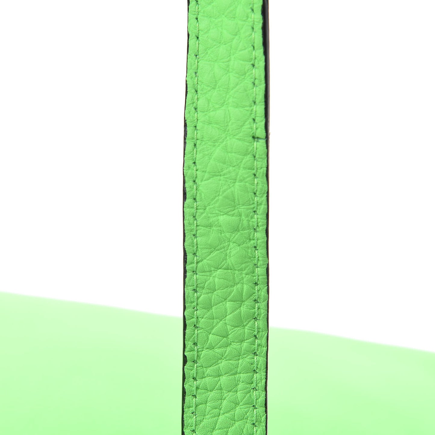 Grainy Calfskin Remington Tote Neon Green