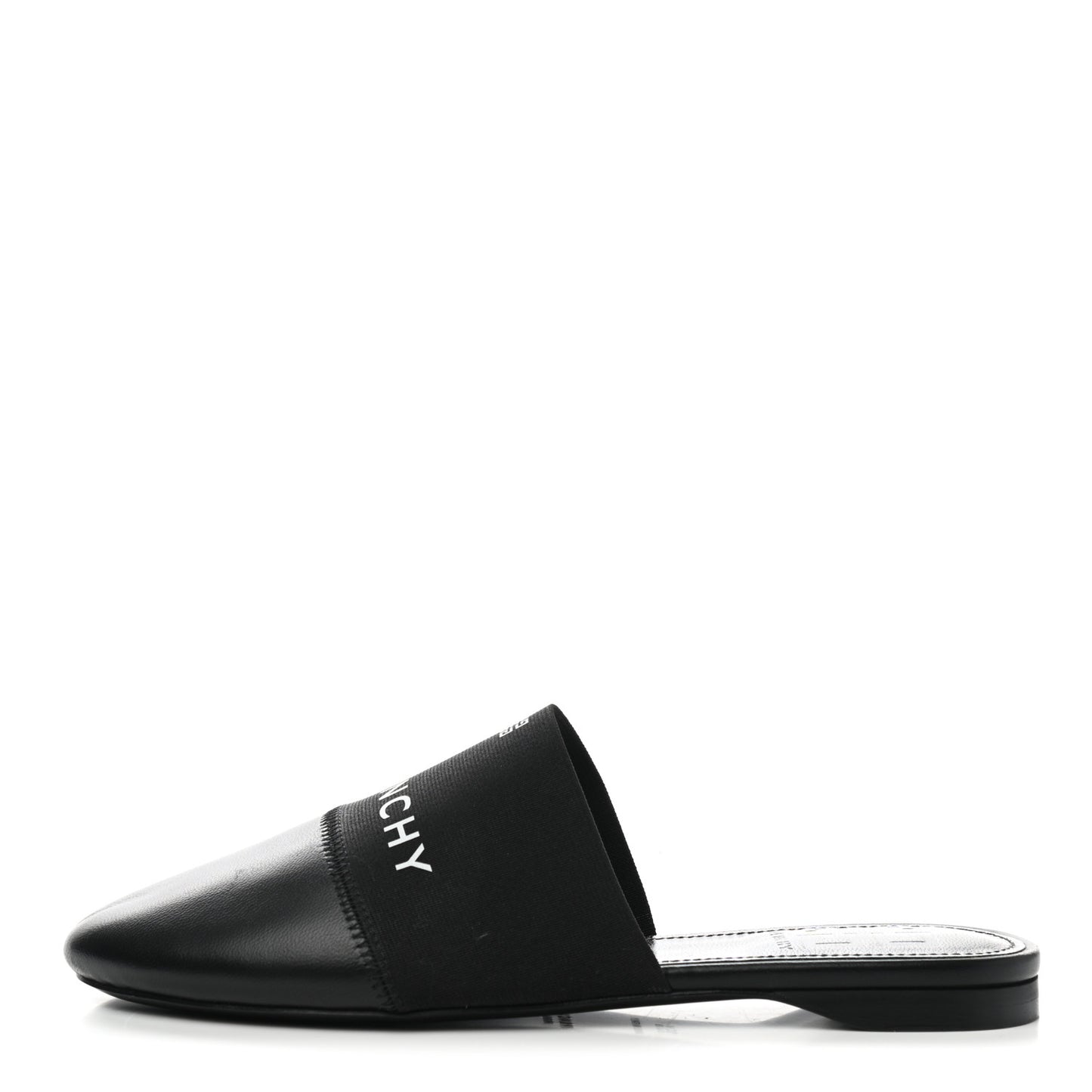Calfskin Bedford Logo Mule Slides 35.5 Black