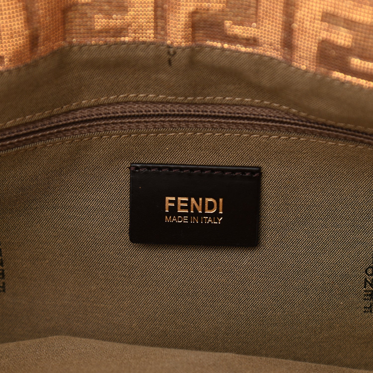 Fendi Metallic Lurex Zucca Large Mia Shoulder Flap Arancio 6 of 10