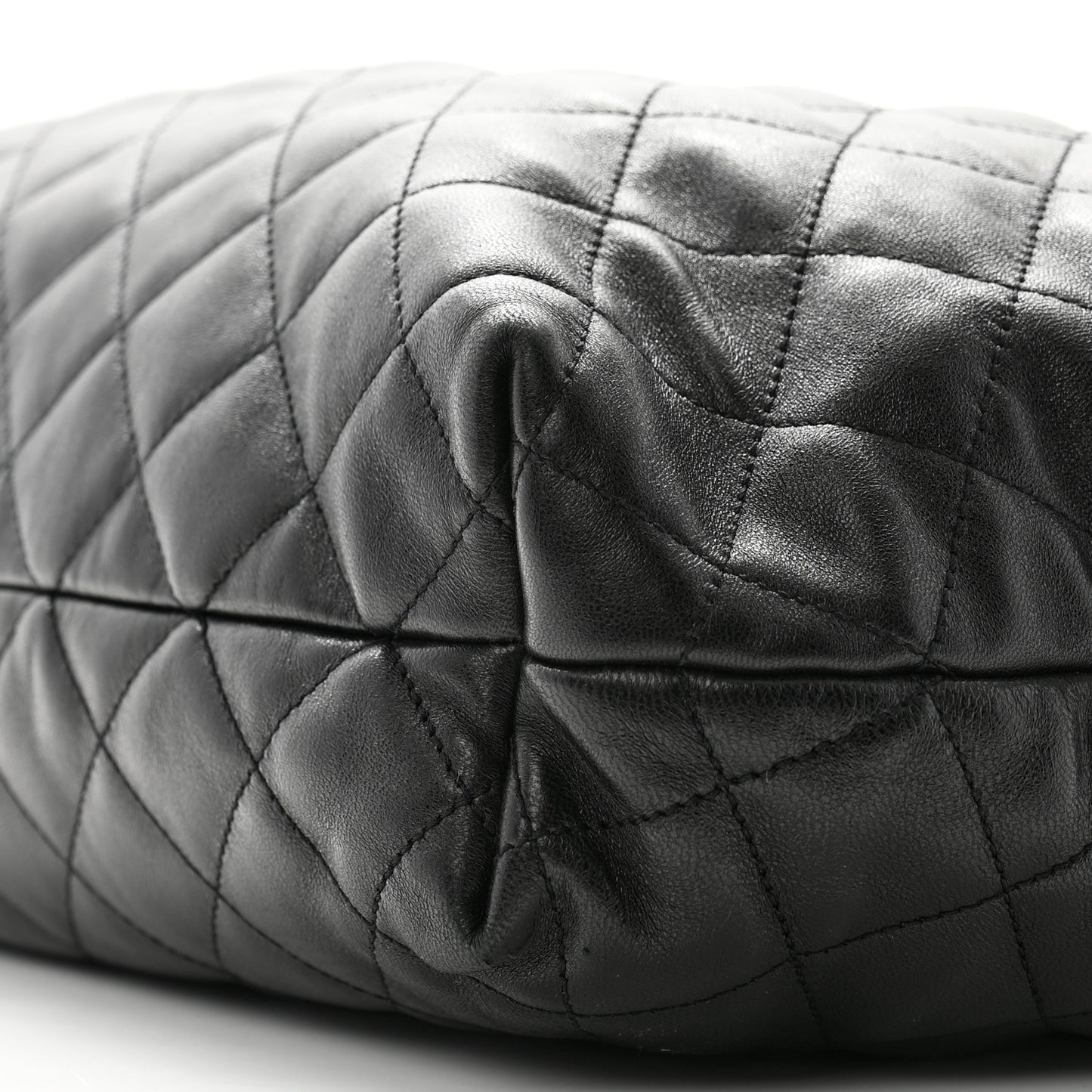 Lambskin Quilted Maxi Icare Shopping Tote Black