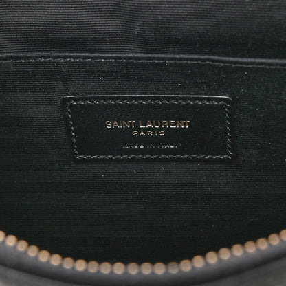 Saint Laurent Calfskin Matelasse Chevron Monogram A5 Wristlet Black 6 of 8