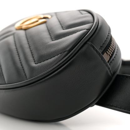 Gucci Calfskin Matelasse GG Marmont Belt Bag 85 34 Black 10 of 10