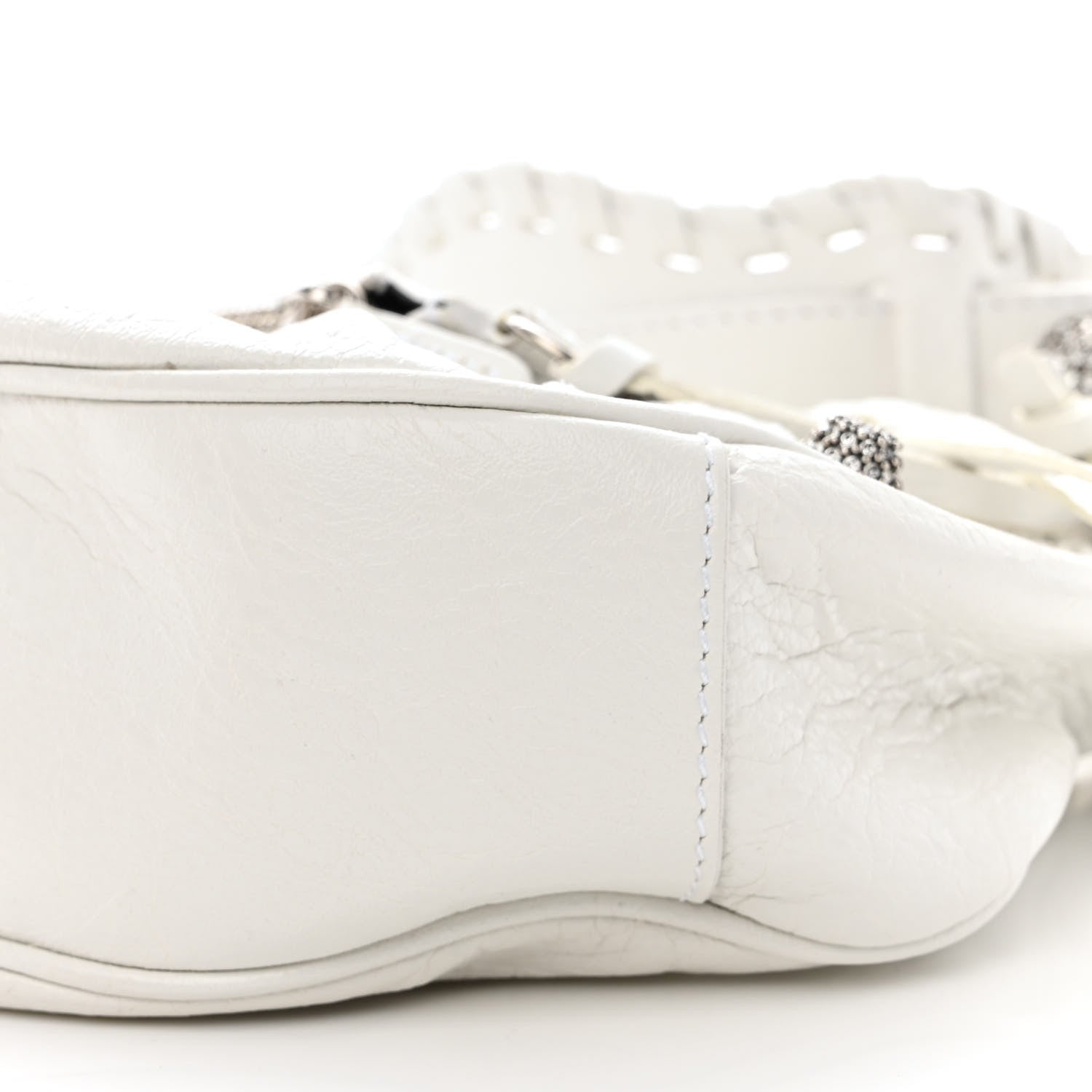 Balenciaga Agneau Arena Crystal Le Cagole Shoulder Bag XS Optic White 11 of 15