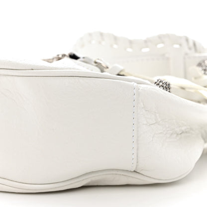 Balenciaga Agneau Arena Crystal Le Cagole Shoulder Bag XS Optic White 11 of 15