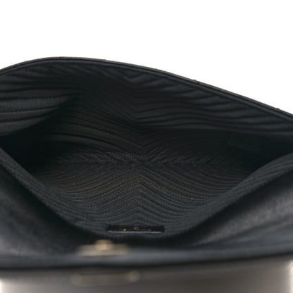 Chanel Calfskin Chevron Quilted Small Envelope Clutch Black 5 of 11