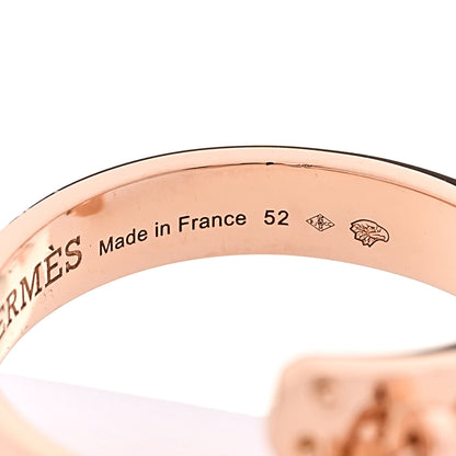 Hermes 18K Rose Gold Diamond Kelly Gavroche Ring 52 6 5 of 7