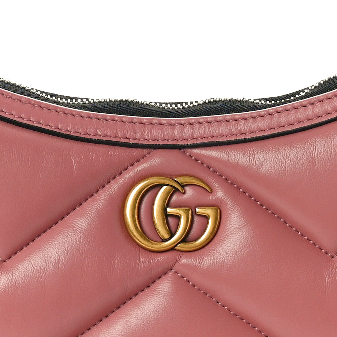 Gucci Calfskin Matelasse GG Marmont Half Moon Hobo Pink 8 of 10